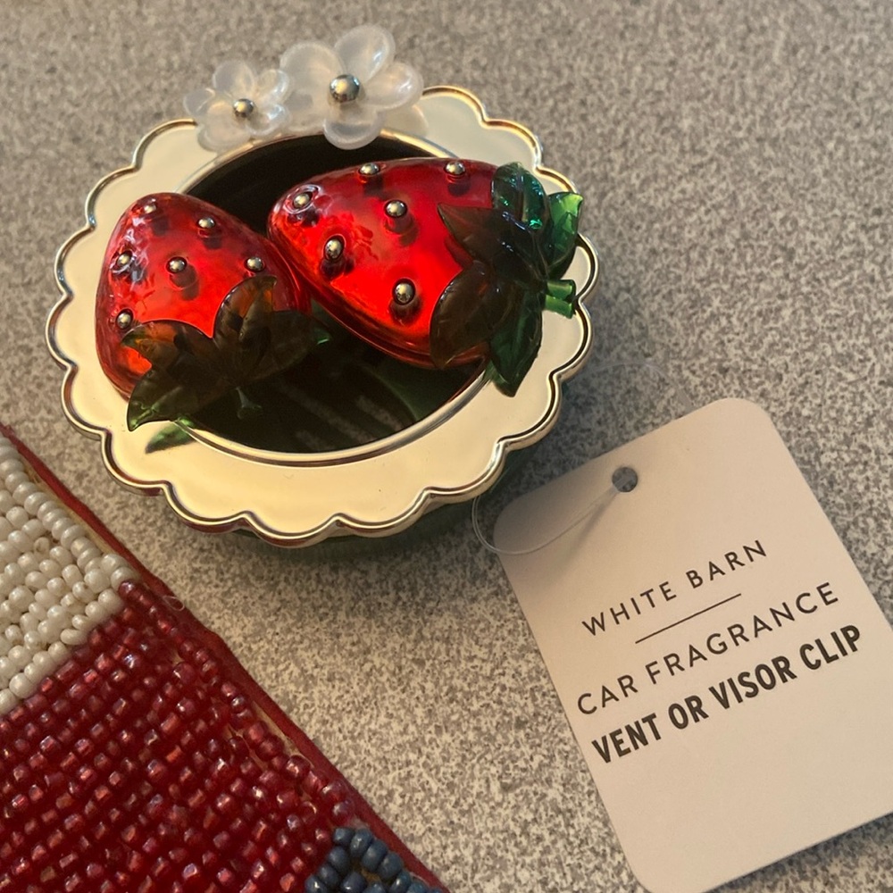 Strawberry car fragrance vent or visor clip